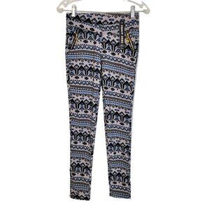 NEW Fancy Fans Leggings Stretch Pants Colorful Womens S/M New With Tags